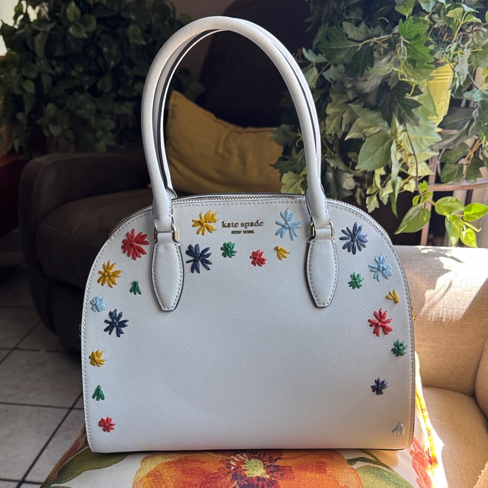 Kate Spade Reiley Raffia Dome Satchel Bag